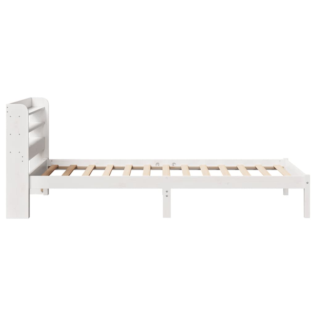 Cadre de lit sans matelas blanc 90x200 cm bois de pin massif - XIOS