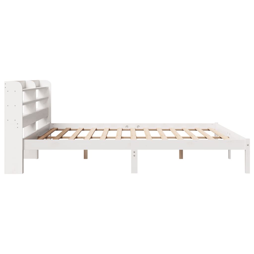 Cadre de lit sans matelas blanc 180x200 cm bois massif de pin - XIOS