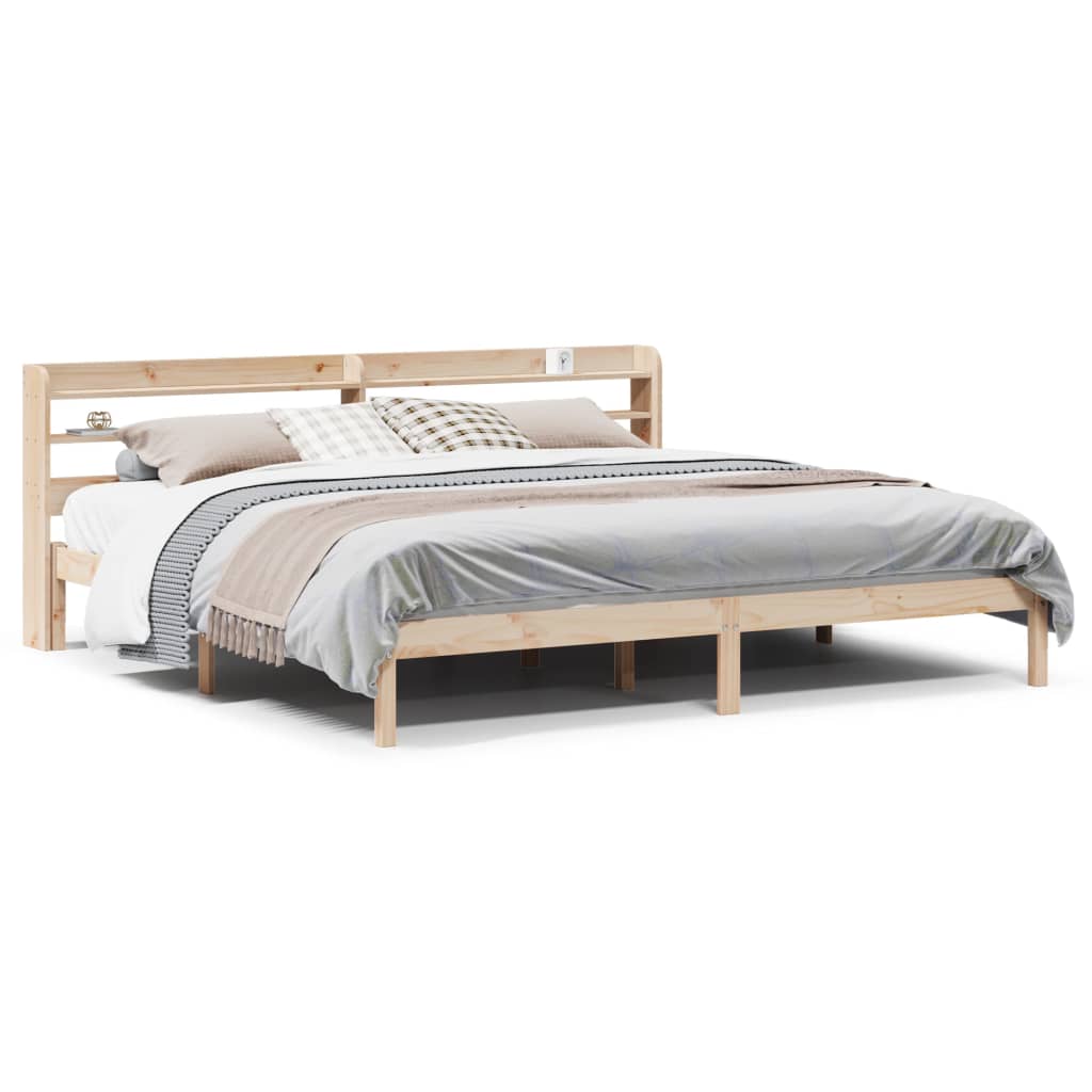 Cadre de lit sans matelas 200x200 cm bois massif de pin - XIOS