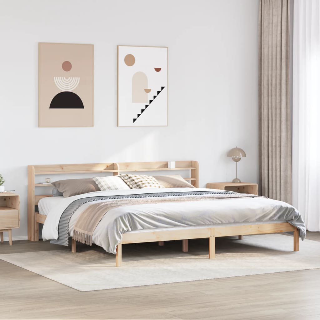 Cadre de lit sans matelas 200x200 cm bois massif de pin - XIOS