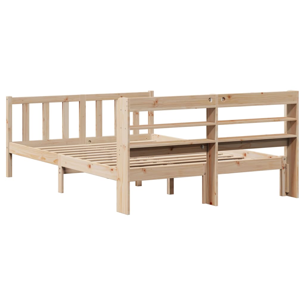 Cadre de lit sans matelas 135x190 cm bois de pin massif - XIOS