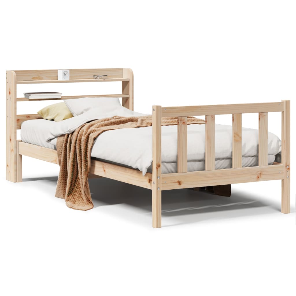 Cadre de lit sans matelas 90x200 cm bois de pin massif - XIOS
