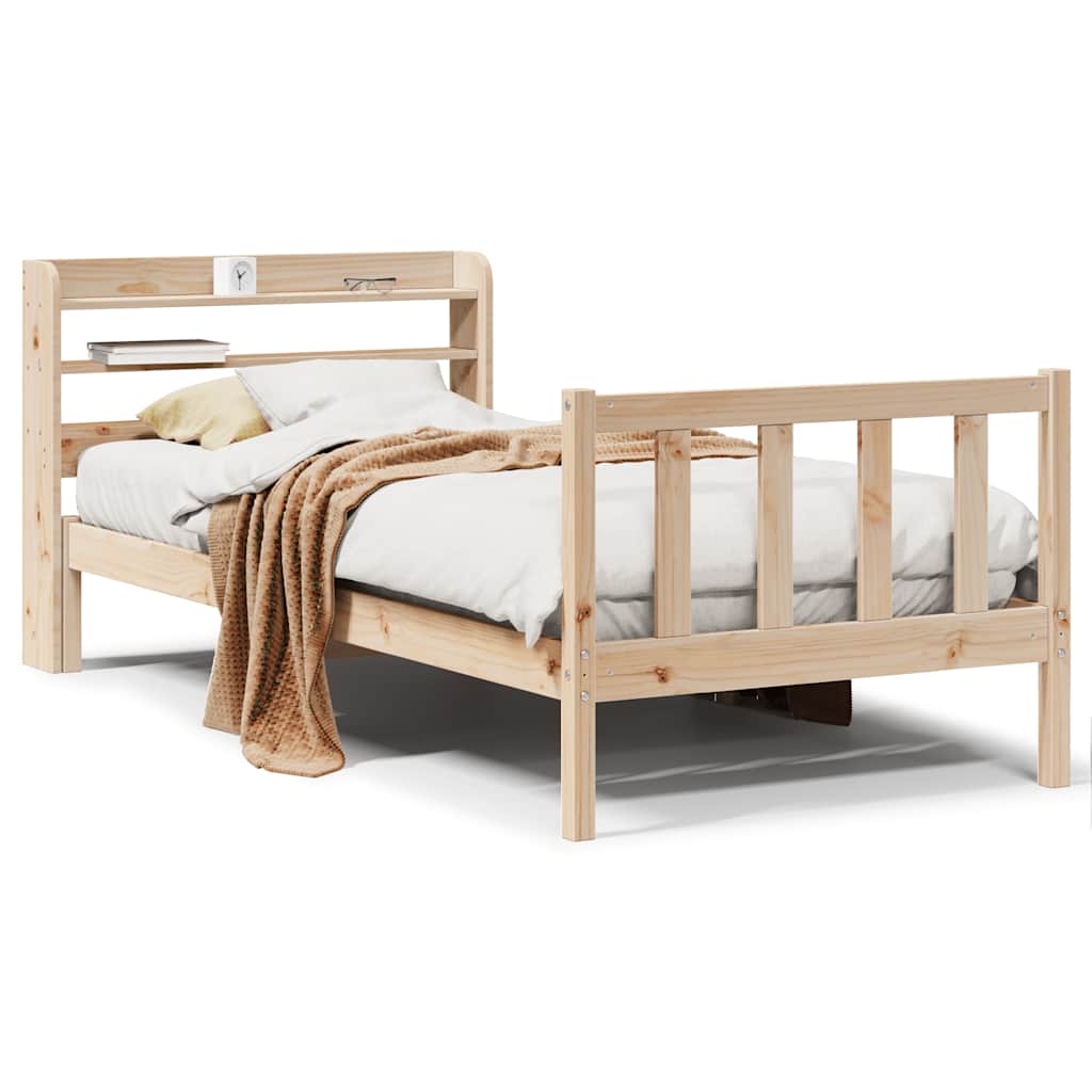 Cadre de lit sans matelas 100x200 cm bois massif de pin - XIOS