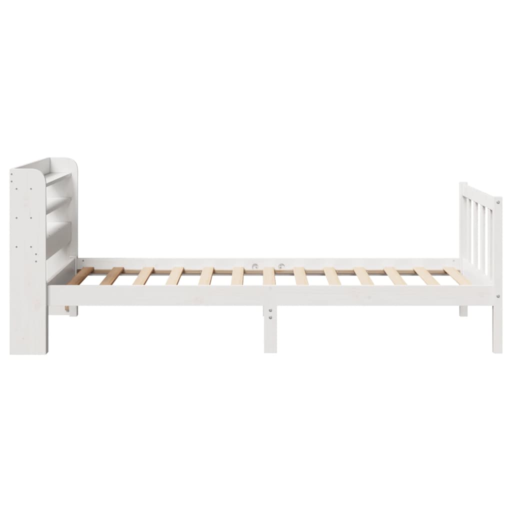 Cadre de lit sans matelas blanc 100x200 cm bois de pin massif - XIOS