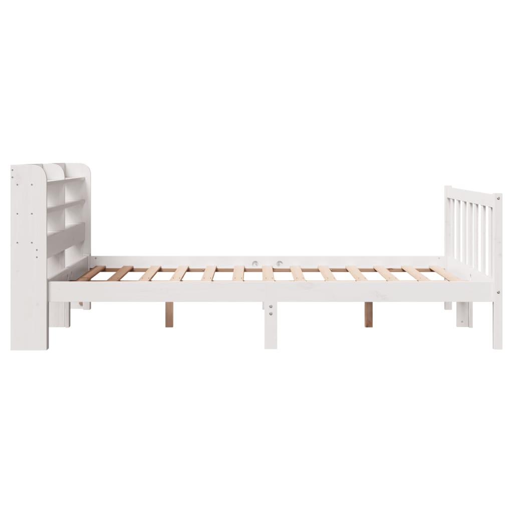 Cadre de lit sans matelas blanc 120x200 cm bois de pin massif - XIOS