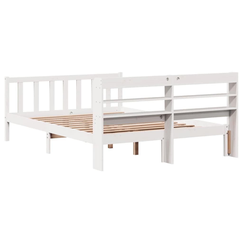 Cadre de lit sans matelas blanc 120x200 cm bois de pin massif - XIOS