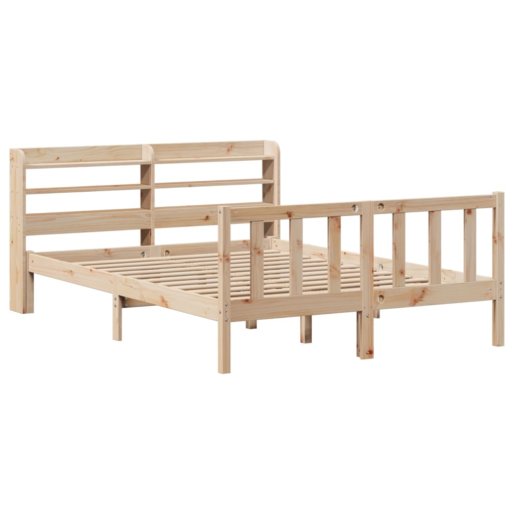 Cadre de lit sans matelas 150x200 cm bois de pin massif - XIOS