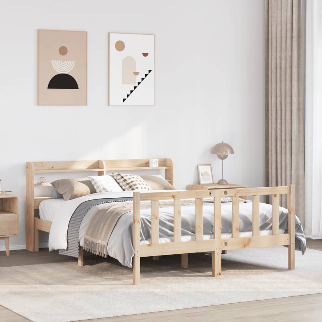 Cadre de lit sans matelas 150x200 cm bois de pin massif - XIOS