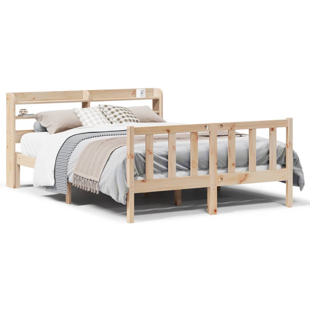 Cadre de lit sans matelas 160x200 cm bois massif de pin - XIOS