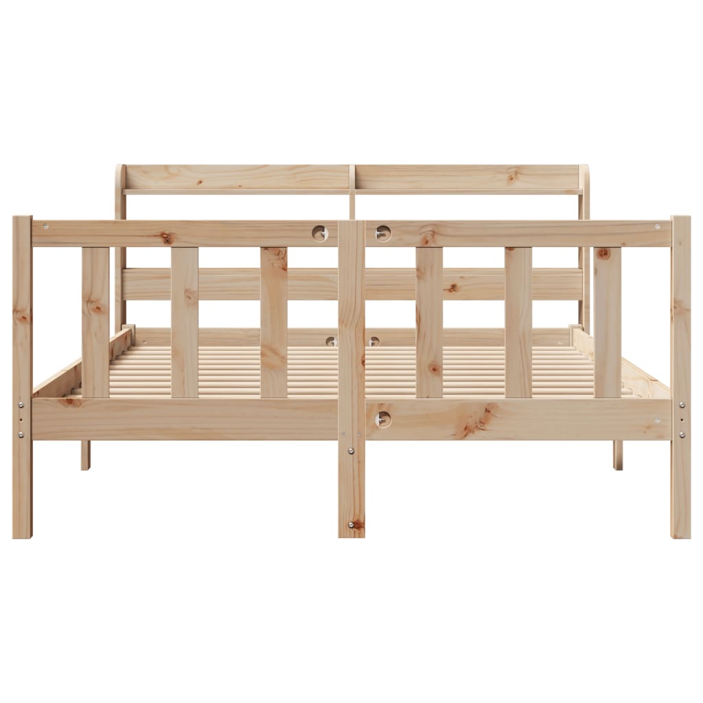 Cadre de lit sans matelas 160x200 cm bois massif de pin - XIOS