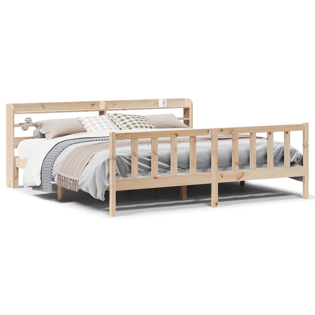 Cadre de lit sans matelas 180x200 cm bois massif de pin - XIOS
