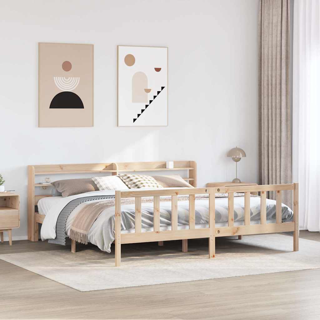 Cadre de lit sans matelas 180x200 cm bois massif de pin - XIOS