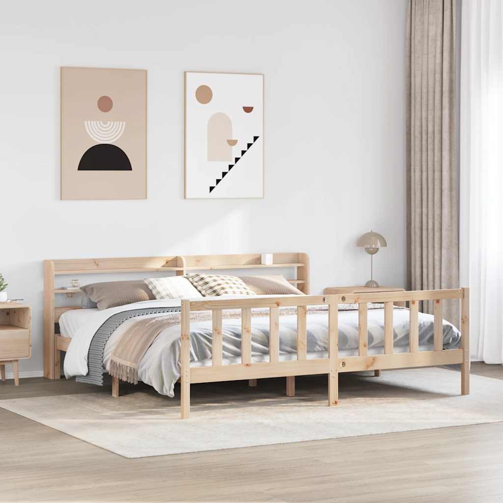 Cadre de lit sans matelas 200x200 cm bois massif de pin - XIOS