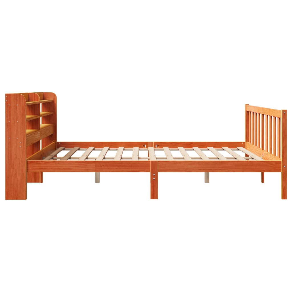 Cadre de lit et tête de lit sans matelas cire marron 180x200 cm - XIOS