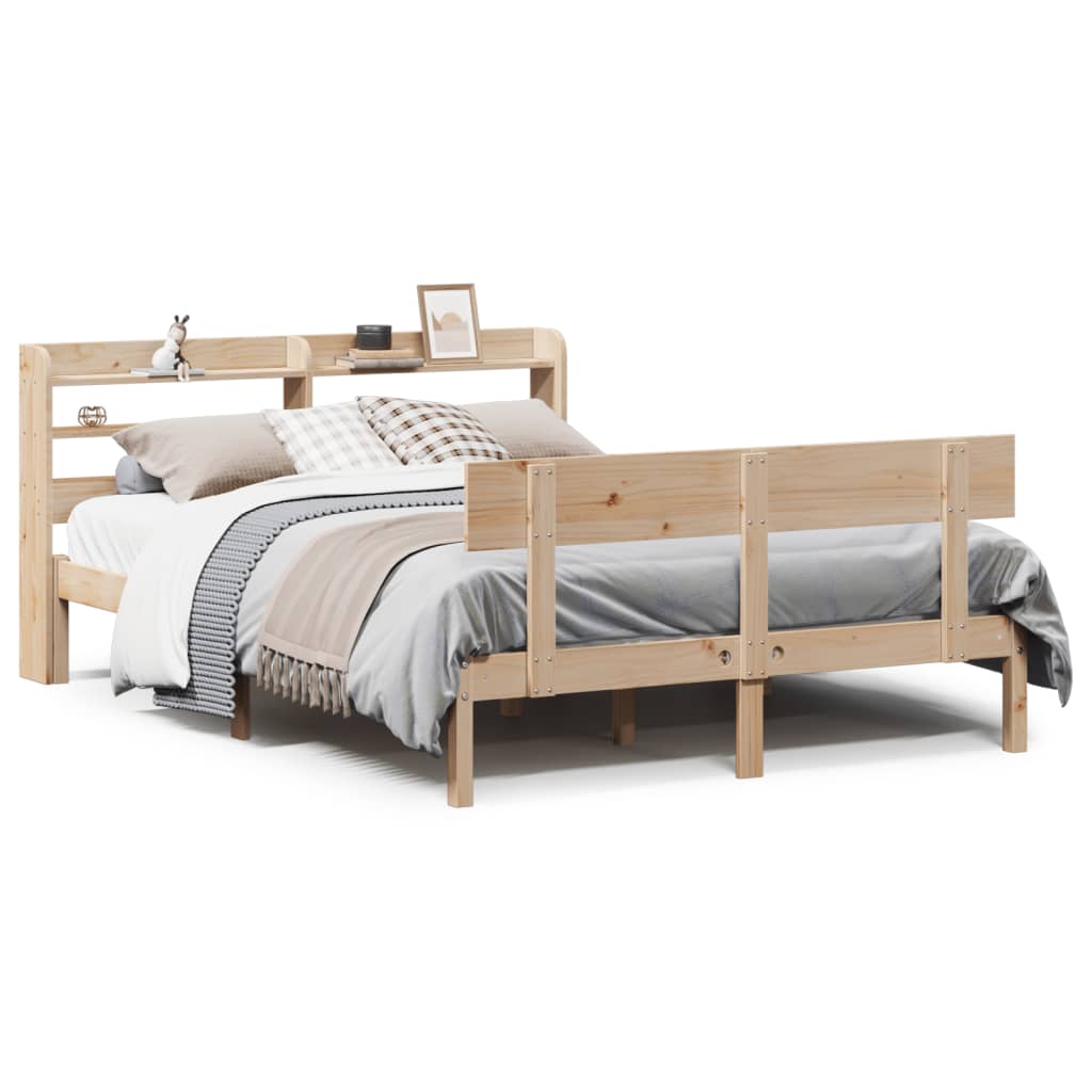 Cadre de lit sans matelas 140x190 cm bois de pin massif - XIOS