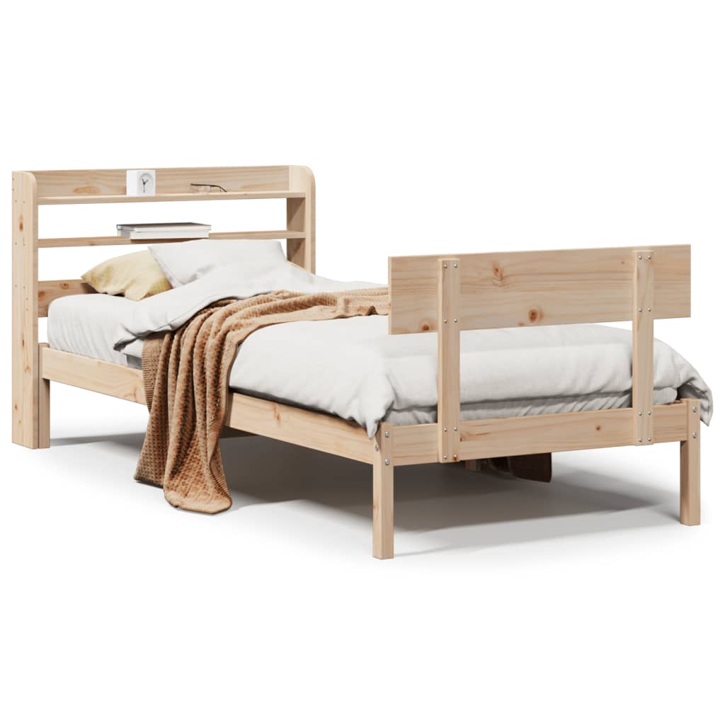 Cadre de lit sans matelas 90x200 cm bois de pin massif - XIOS