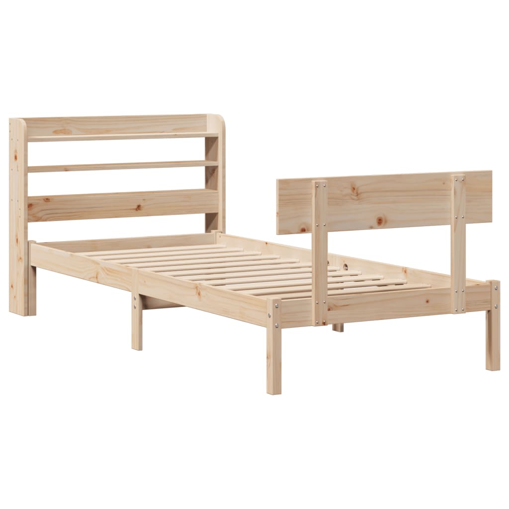 Cadre de lit sans matelas 90x200 cm bois de pin massif - XIOS