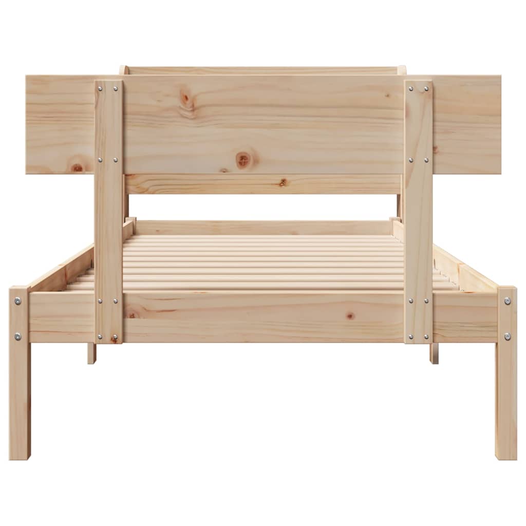 Cadre de lit sans matelas 90x200 cm bois de pin massif - XIOS
