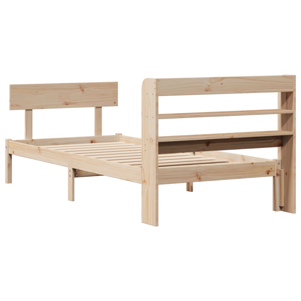 Cadre de lit sans matelas 90x200 cm bois de pin massif - XIOS