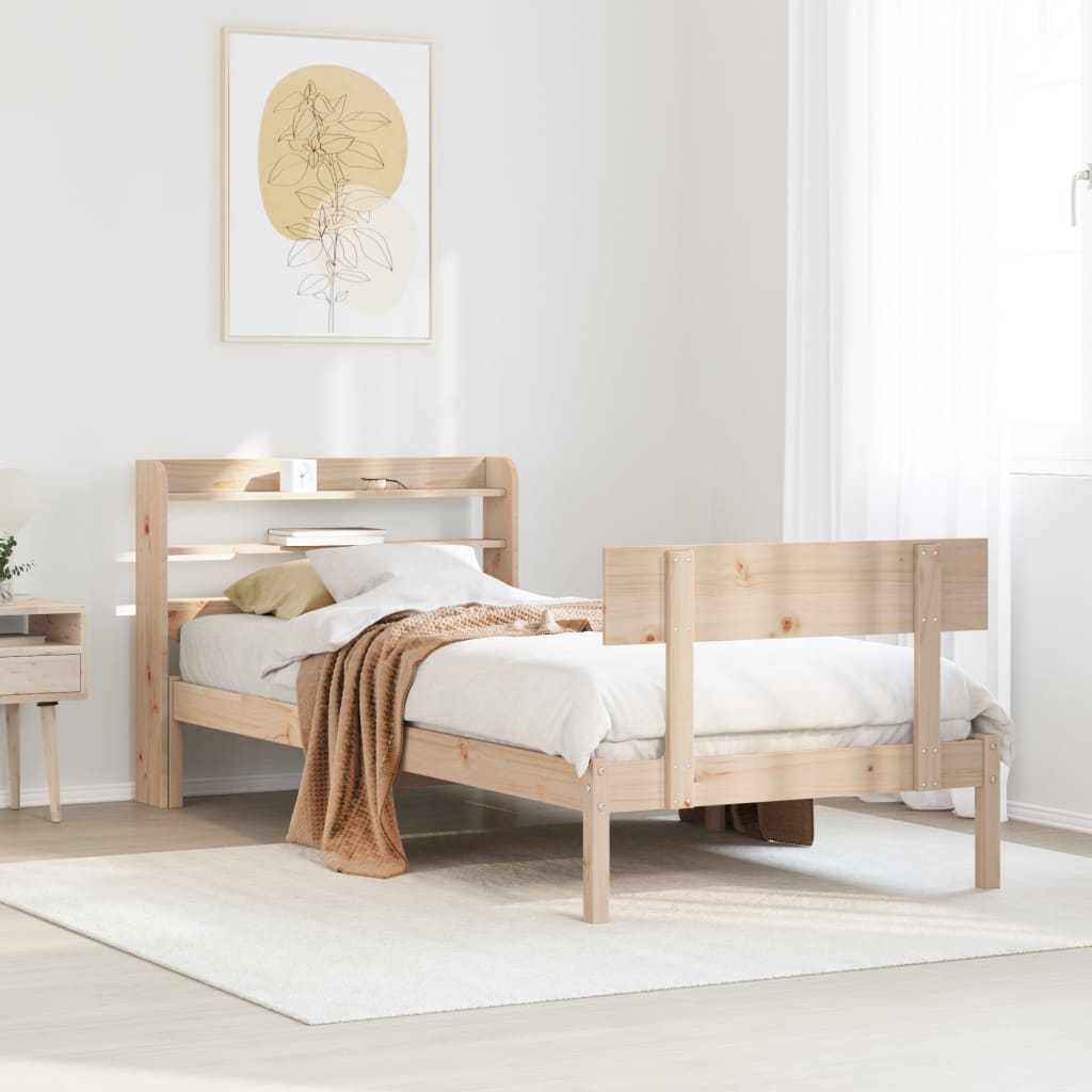Cadre de lit sans matelas 90x200 cm bois de pin massif - XIOS
