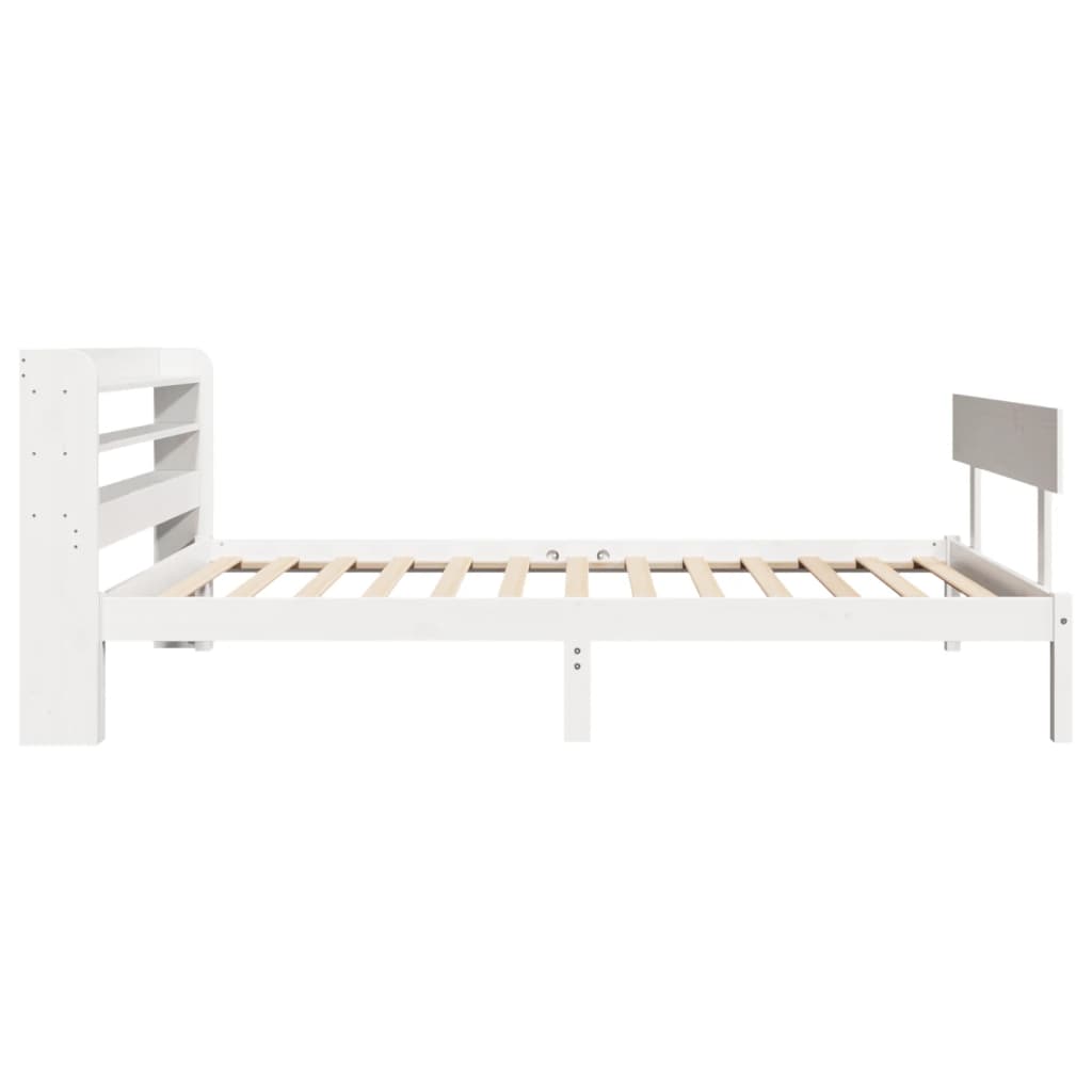 Cadre de lit sans matelas blanc 100x200 cm bois de pin massif - XIOS