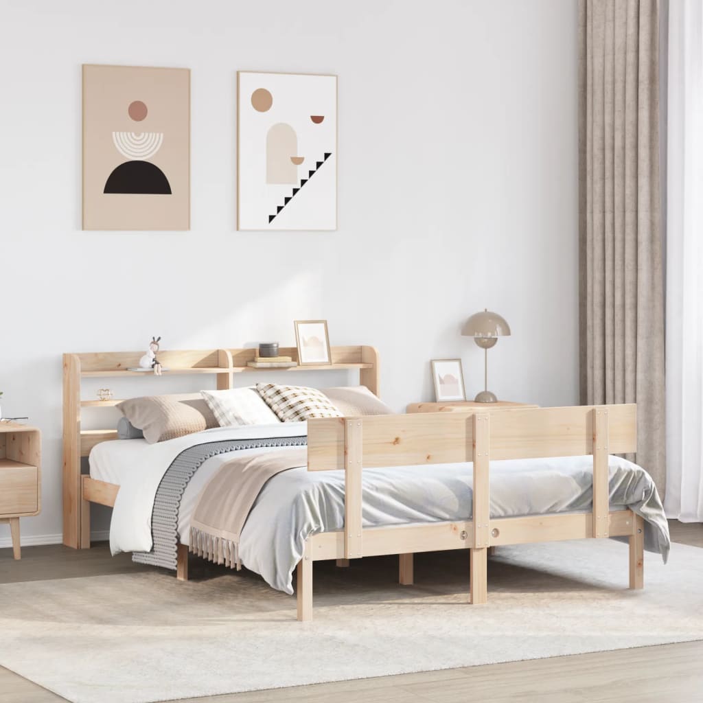 Cadre de lit sans matelas 140x200 cm bois massif de pin - XIOS