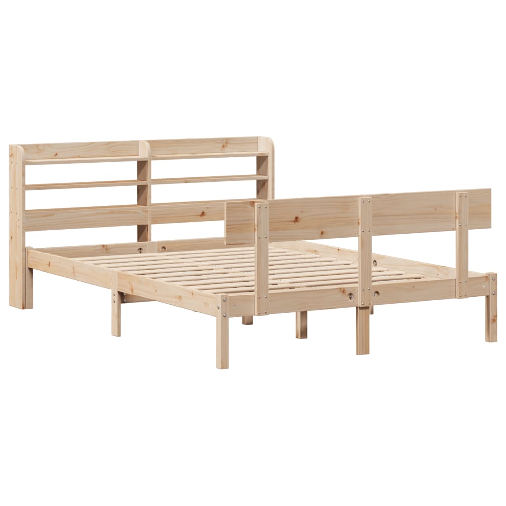 Cadre de lit sans matelas 160x200 cm bois massif de pin - XIOS