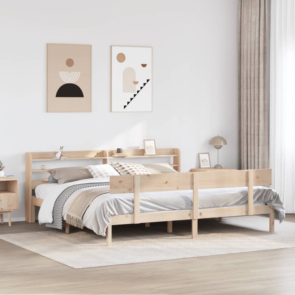 Cadre de lit sans matelas 200x200 cm bois massif de pin - XIOS