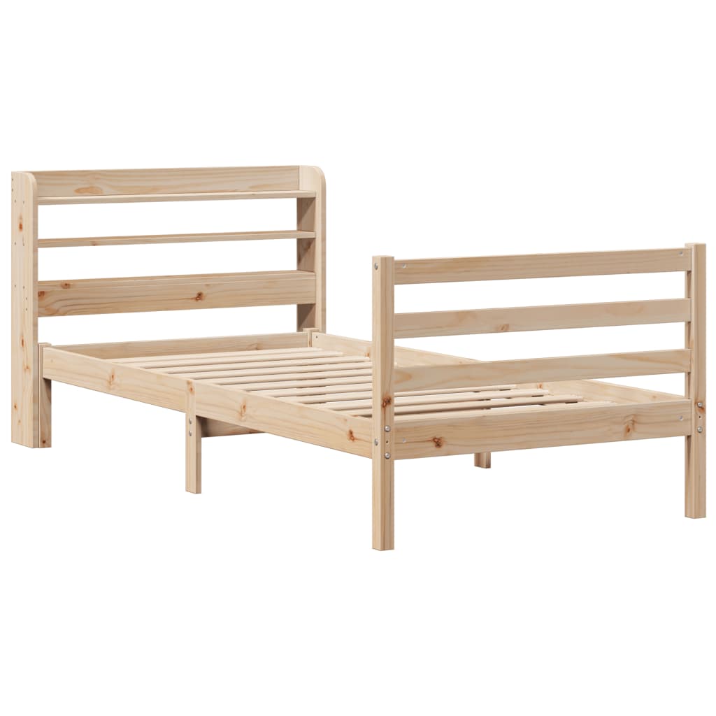 Cadre de lit avec tête de lit sans matelas 75x190 cm - XIOS