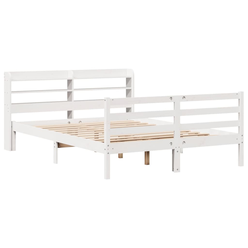 Cadre de lit avec tête de lit sans matelas blanc 140x190 cm - XIOS