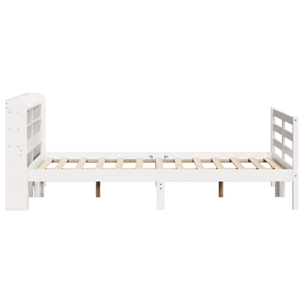 Cadre de lit avec tête de lit sans matelas blanc 140x190 cm - XIOS