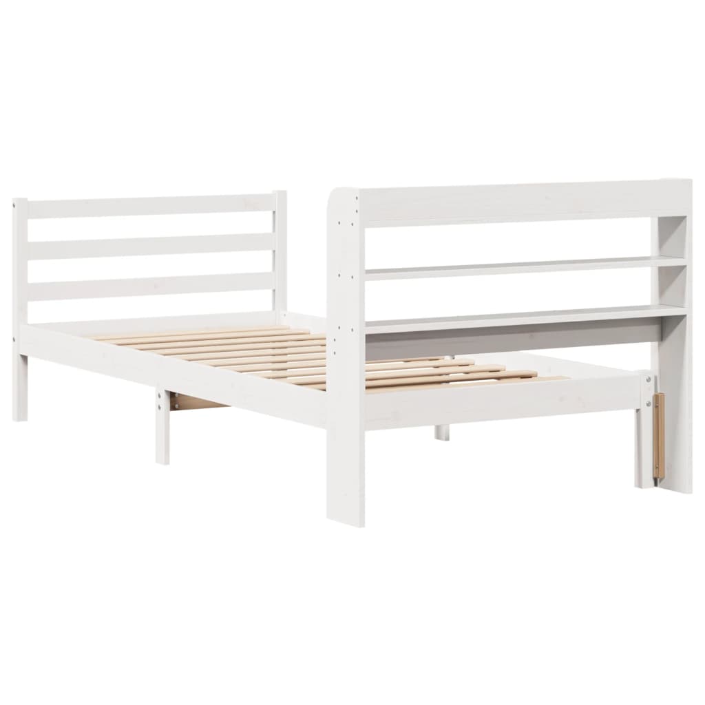 Cadre de lit avec tête de lit sans matelas blanc 100x200 cm - XIOS