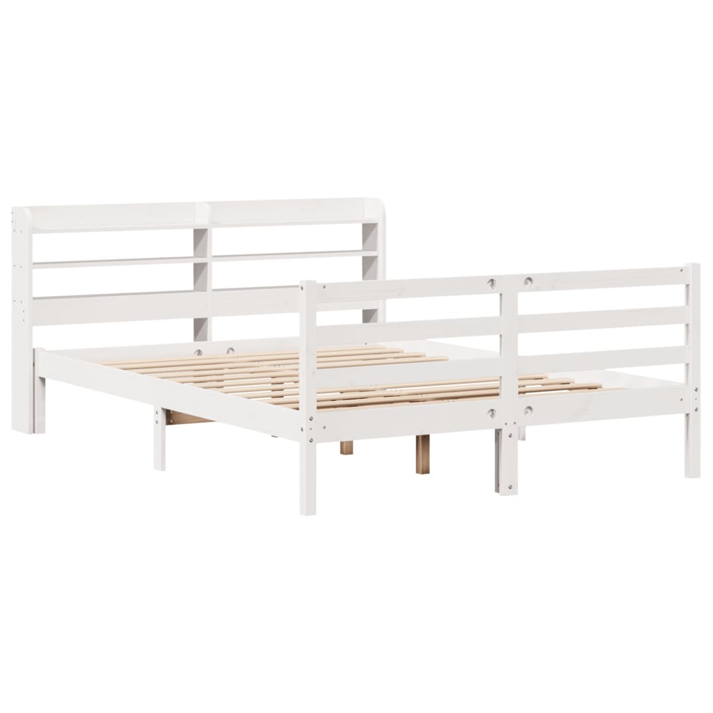 Cadre de lit avec tête de lit sans matelas blanc 140x200 cm - XIOS
