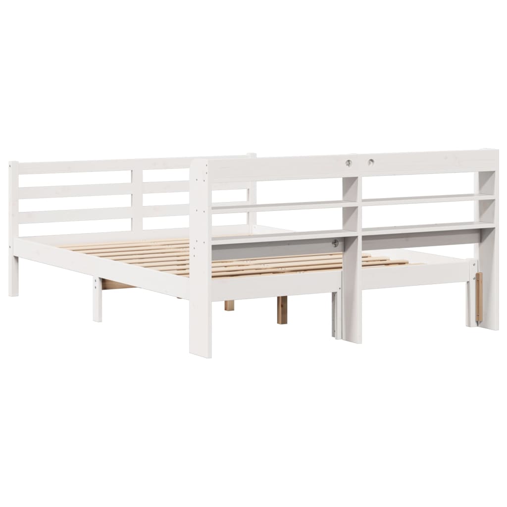 Cadre de lit avec tête de lit sans matelas blanc 140x200 cm - XIOS