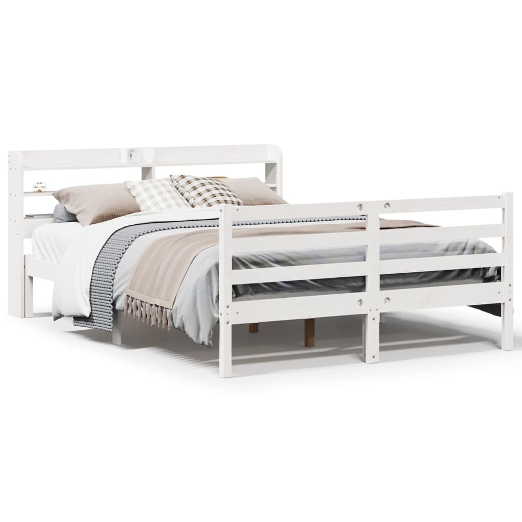 Cadre de lit avec tête de lit sans matelas blanc 150x200 cm - XIOS