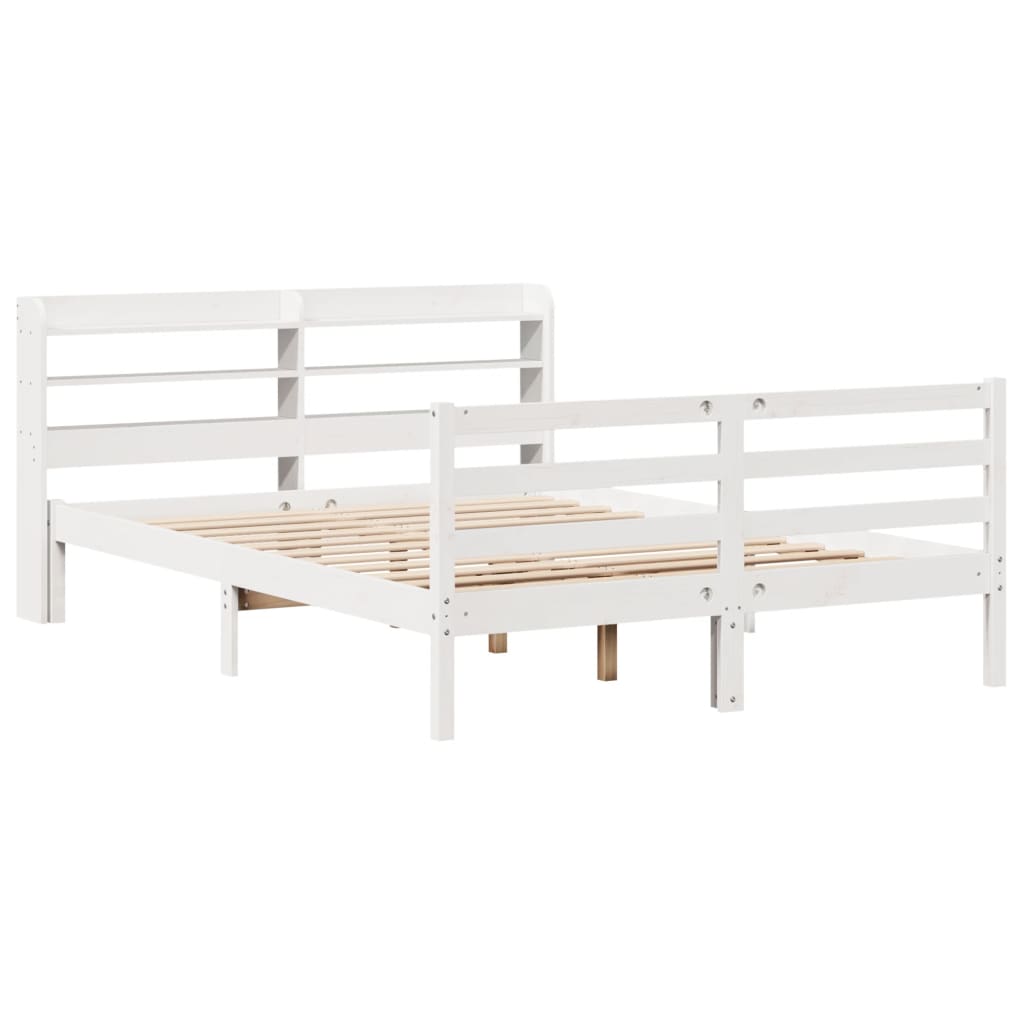 Cadre de lit avec tête de lit sans matelas blanc 150x200 cm - XIOS