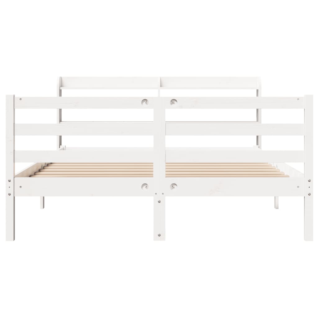 Cadre de lit avec tête de lit sans matelas blanc 150x200 cm - XIOS