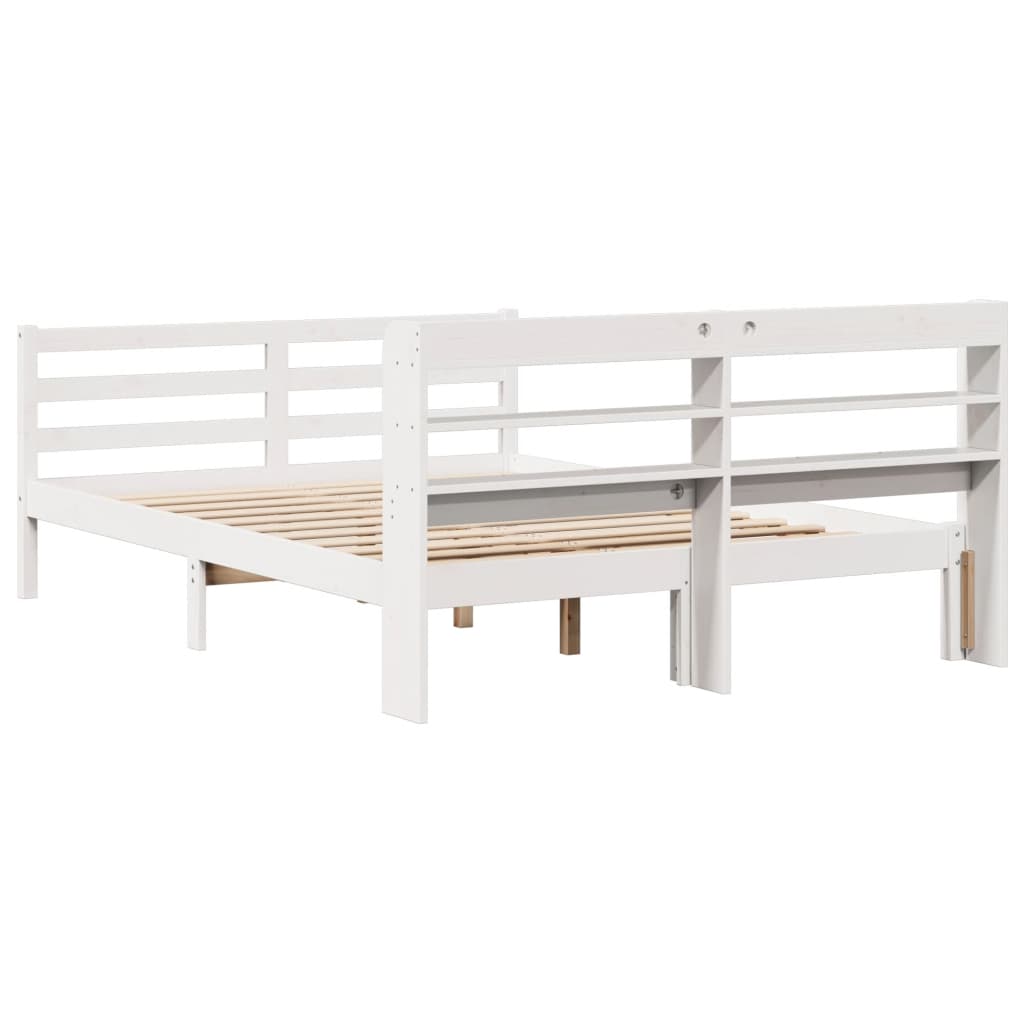 Cadre de lit avec tête de lit sans matelas blanc 150x200 cm - XIOS