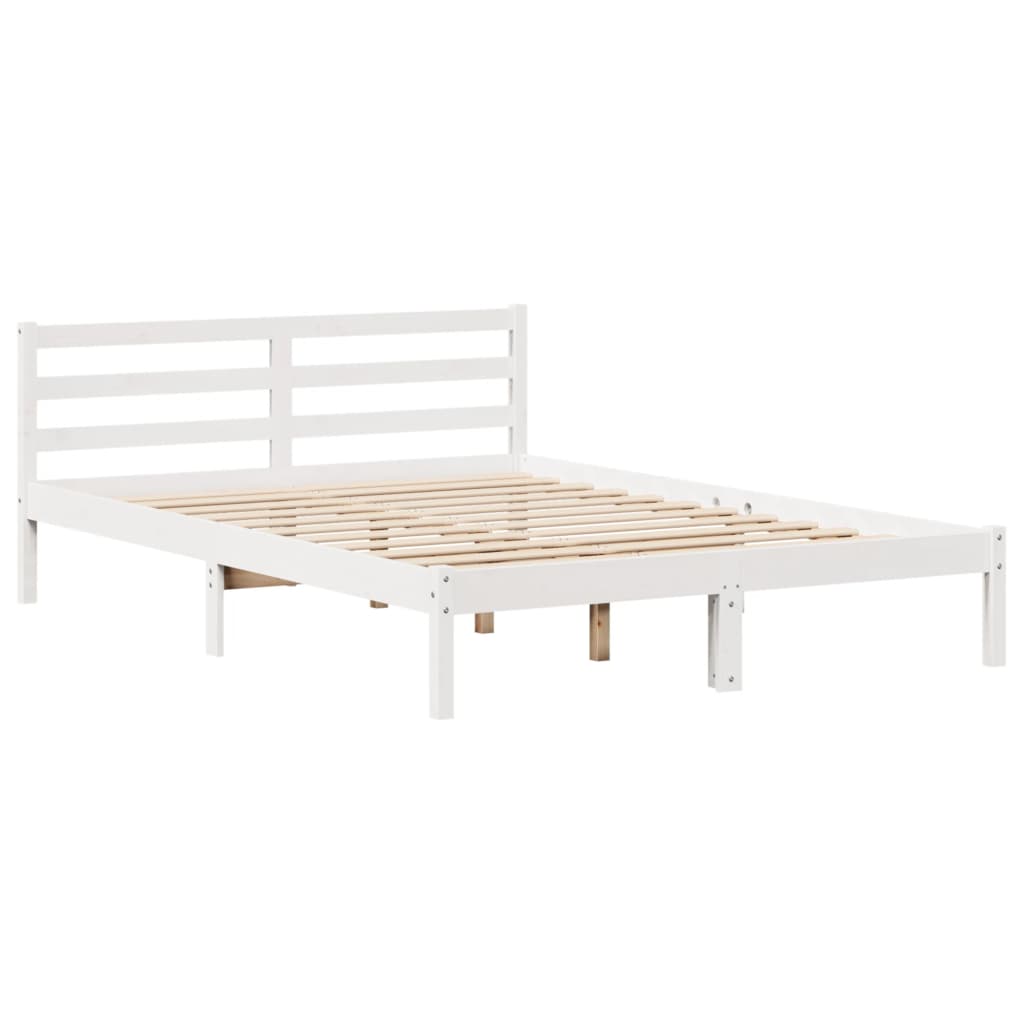 Cadre de lit avec tête de lit sans matelas blanc 150x200 cm - XIOS