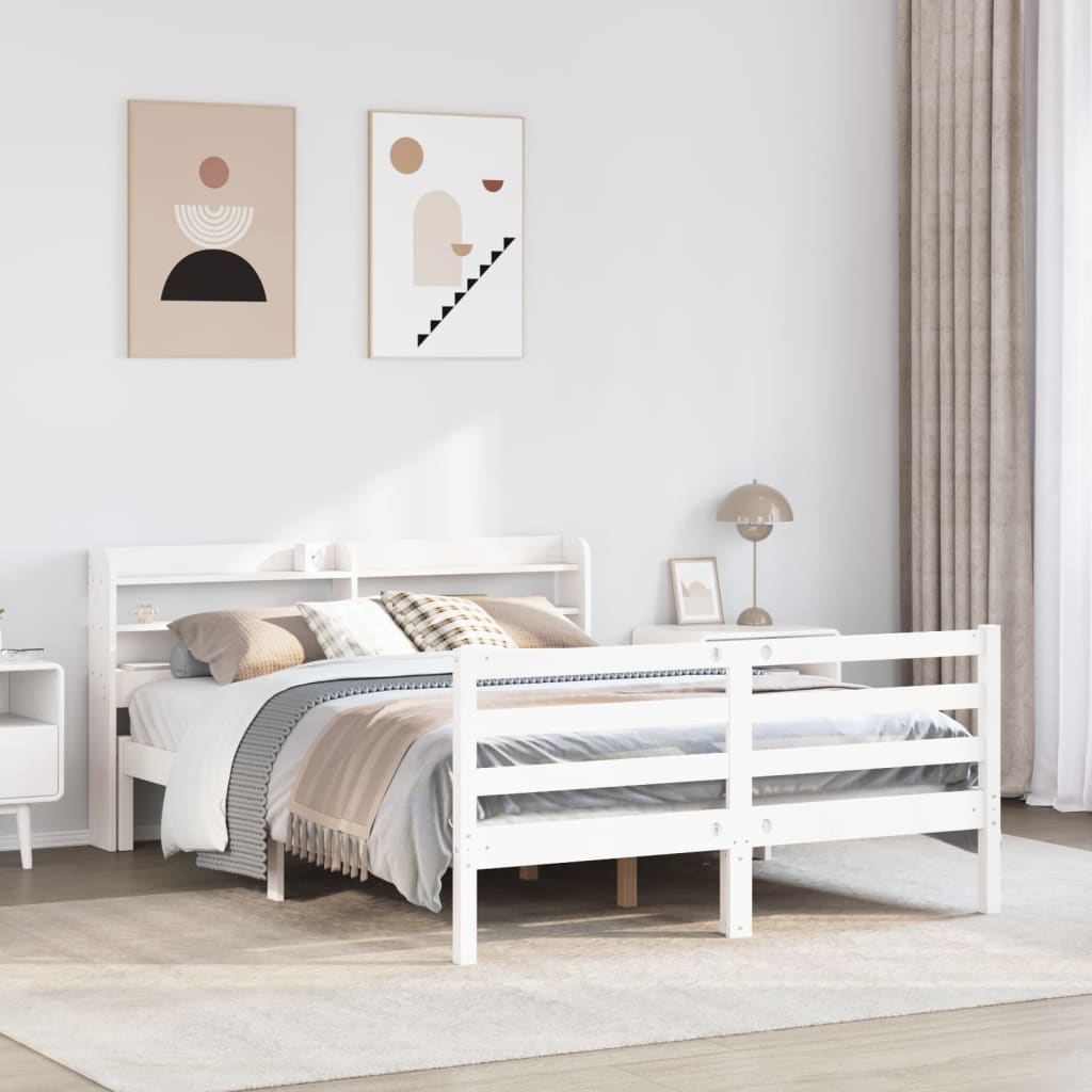 Cadre de lit avec tête de lit sans matelas blanc 150x200 cm - XIOS