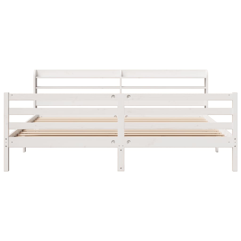 Cadre de lit avec tête de lit sans matelas blanc 200x200 cm - XIOS