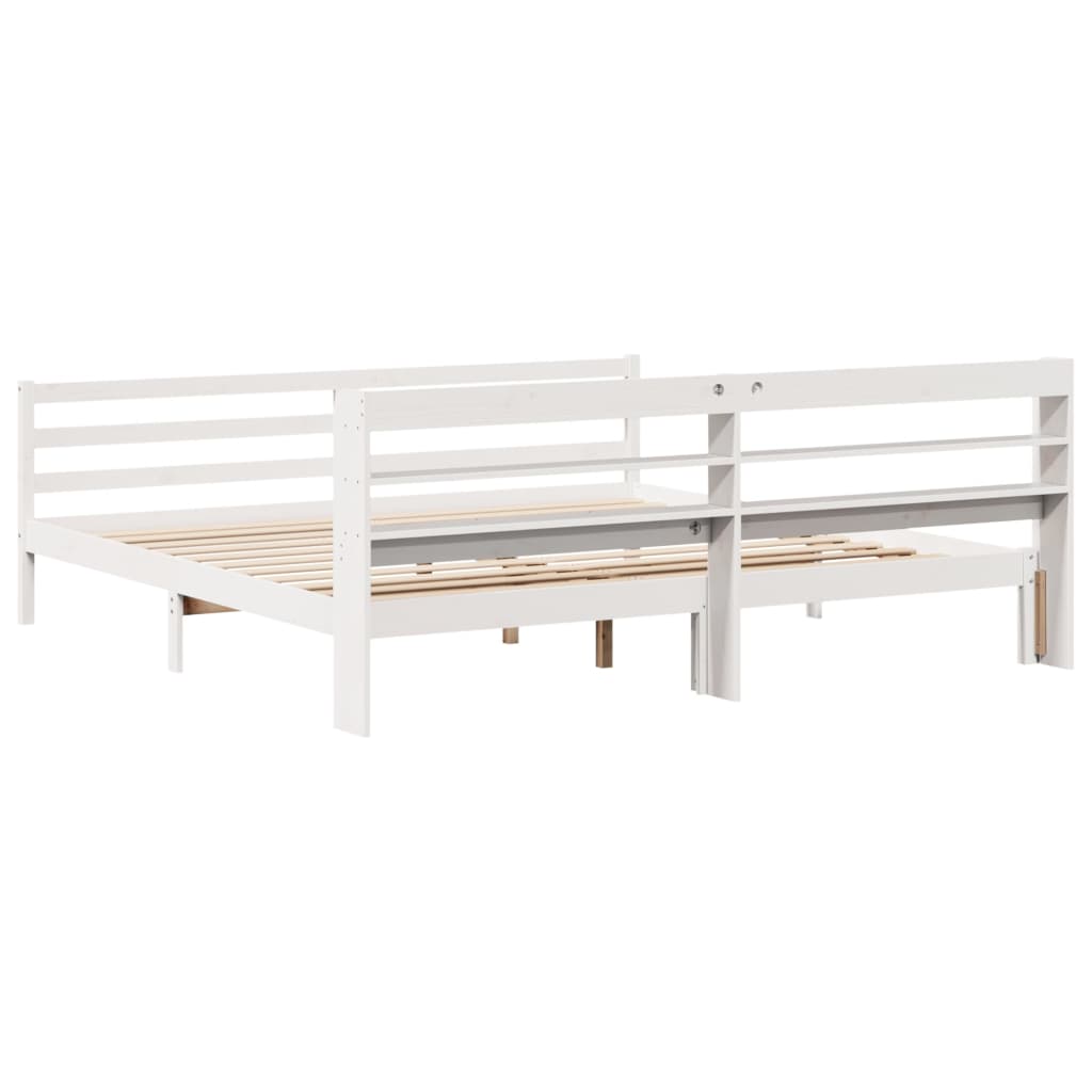 Cadre de lit avec tête de lit sans matelas blanc 200x200 cm - XIOS