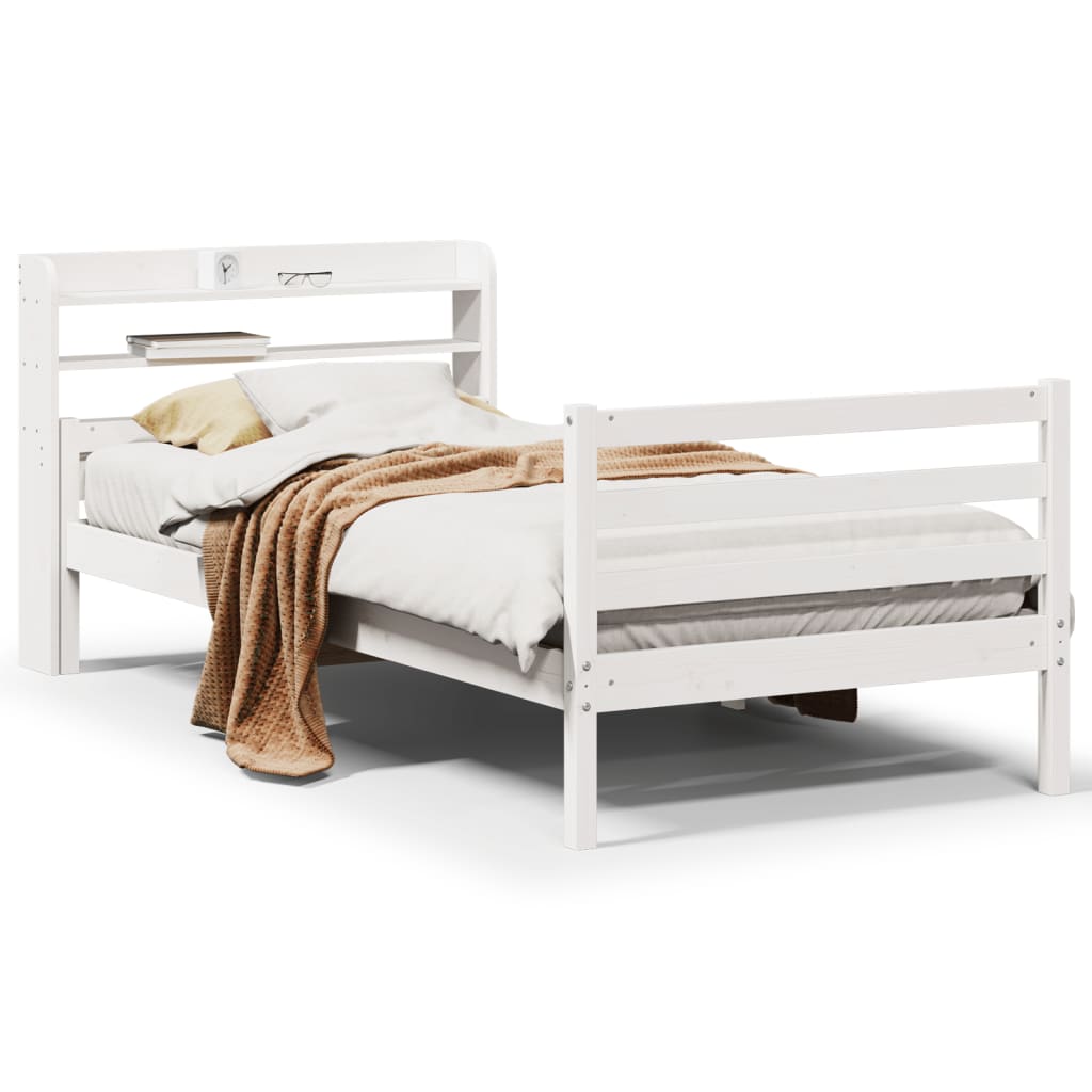 Cadre de lit avec tête de lit sans matelas blanc 100x200 cm - XIOS