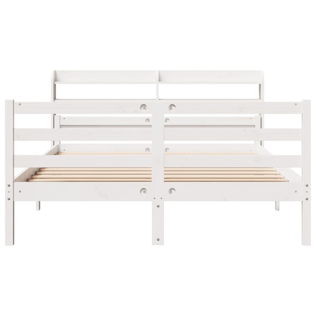 Cadre de lit avec tête de lit sans matelas blanc 140x200 cm - XIOS