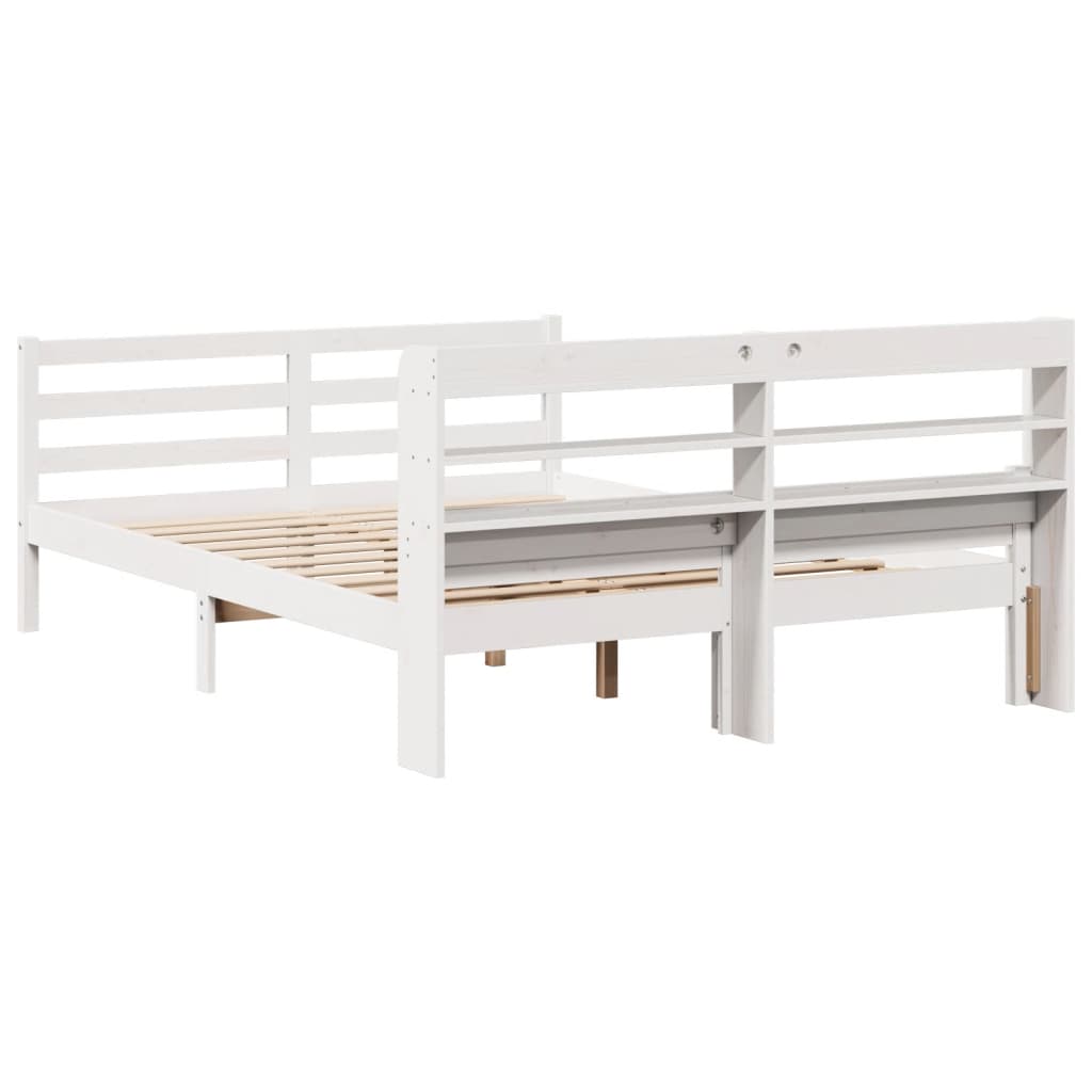 Cadre de lit avec tête de lit sans matelas blanc 140x200 cm - XIOS