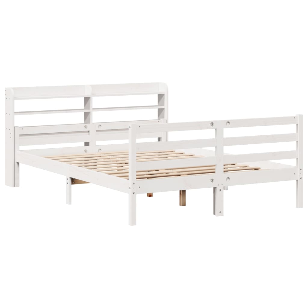 Cadre de lit avec tête de lit sans matelas blanc 150x200 cm - XIOS