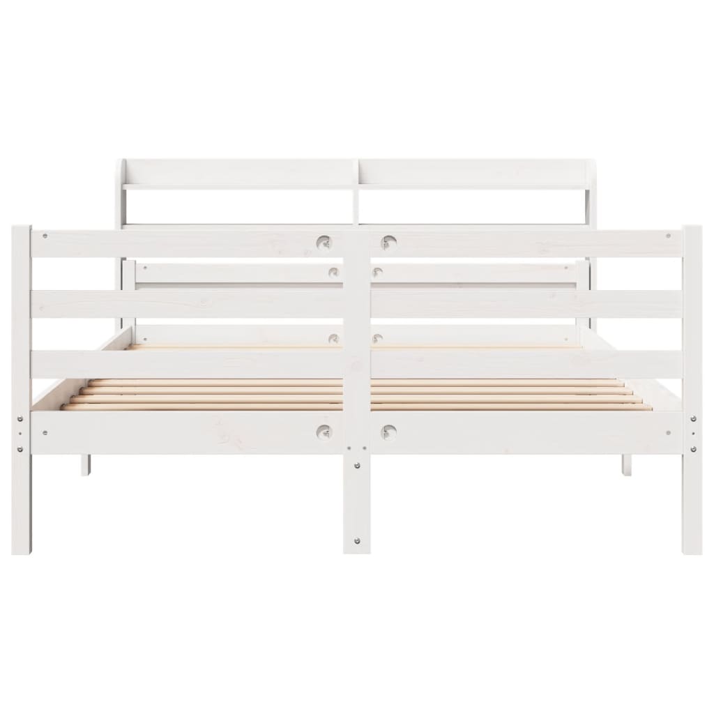 Cadre de lit avec tête de lit sans matelas blanc 150x200 cm - XIOS