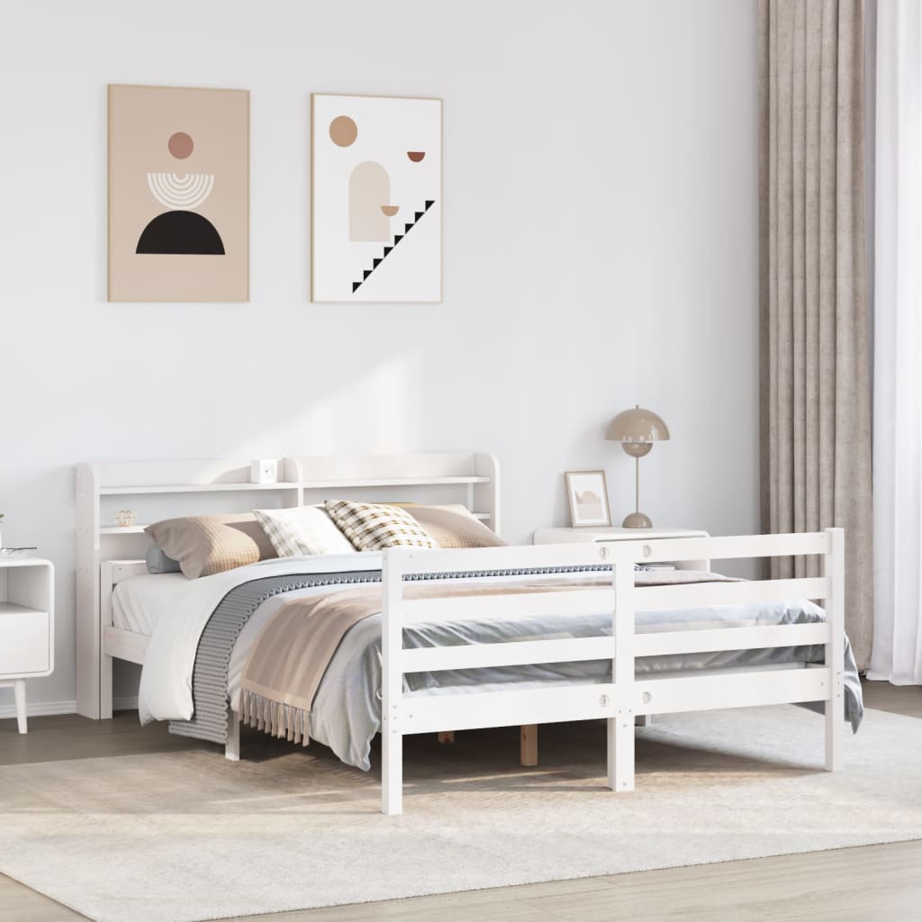 Cadre de lit avec tête de lit sans matelas blanc 150x200 cm - XIOS