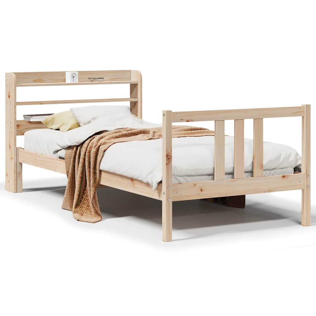 Cadre de lit avec tête de lit sans matelas 75x190 cm - XIOS