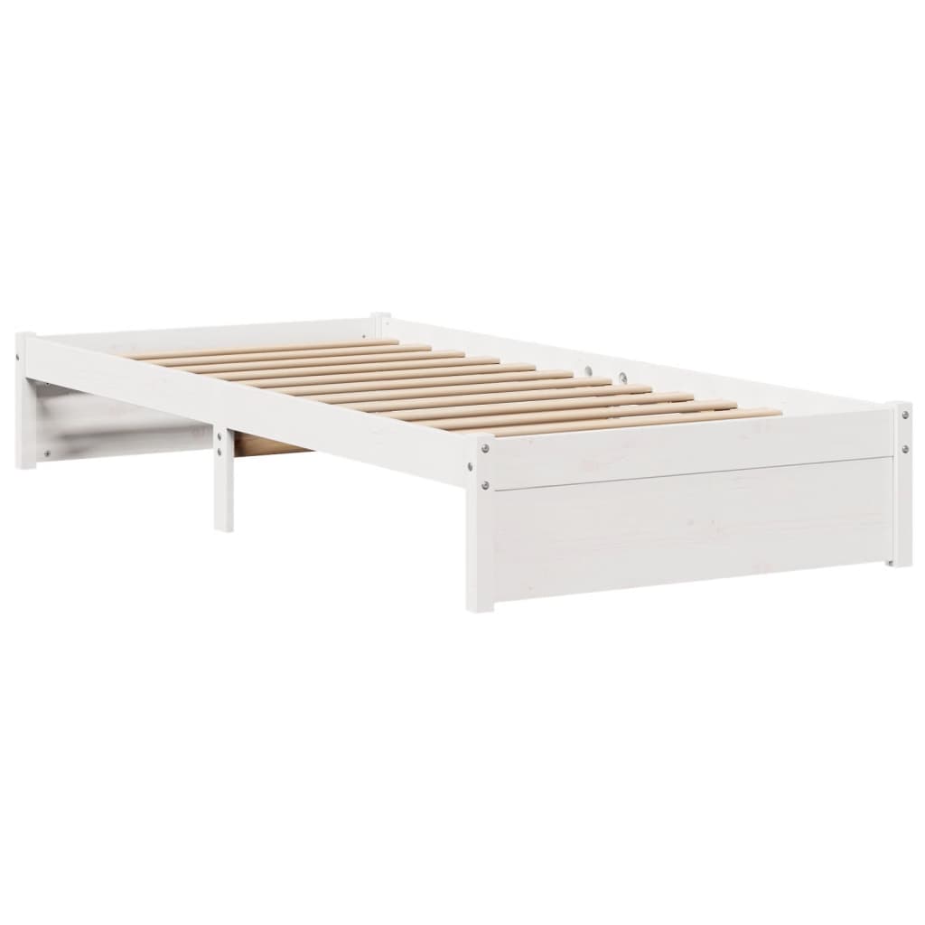 Cadre de lit avec tête de lit sans matelas blanc 75x190 cm - XIOS